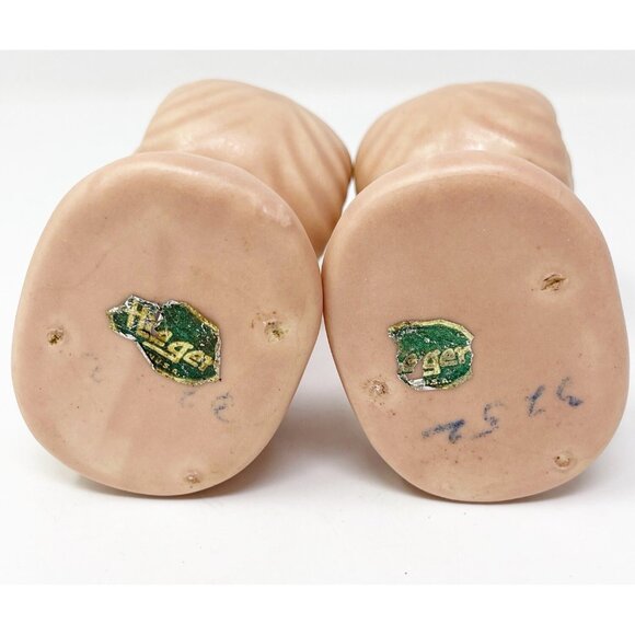 VTG Pair Of Haeger USA 4” Mini Ceramic Seashell Vases Mid-Century Modern Pottery - Picture 7 of 10